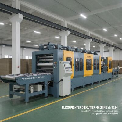 Flexoprintore macchina di taglio a strisce YL-1224 Sistema integrato di aspirazione del bordo del piombo prealimentatore per la produzione di cartone ondulato